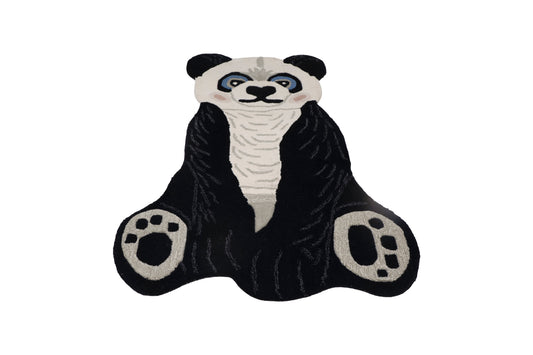 Hand Tufted Panda Wool Rug | Kids Animal Area Rug | Handmade Wool Carpet | Nursery & Playroom Decor