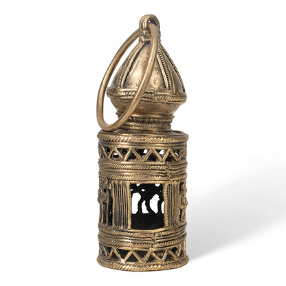 Handcrafted Dhokra Hanging Lamp – Traditional Indian Brass Pendant Light