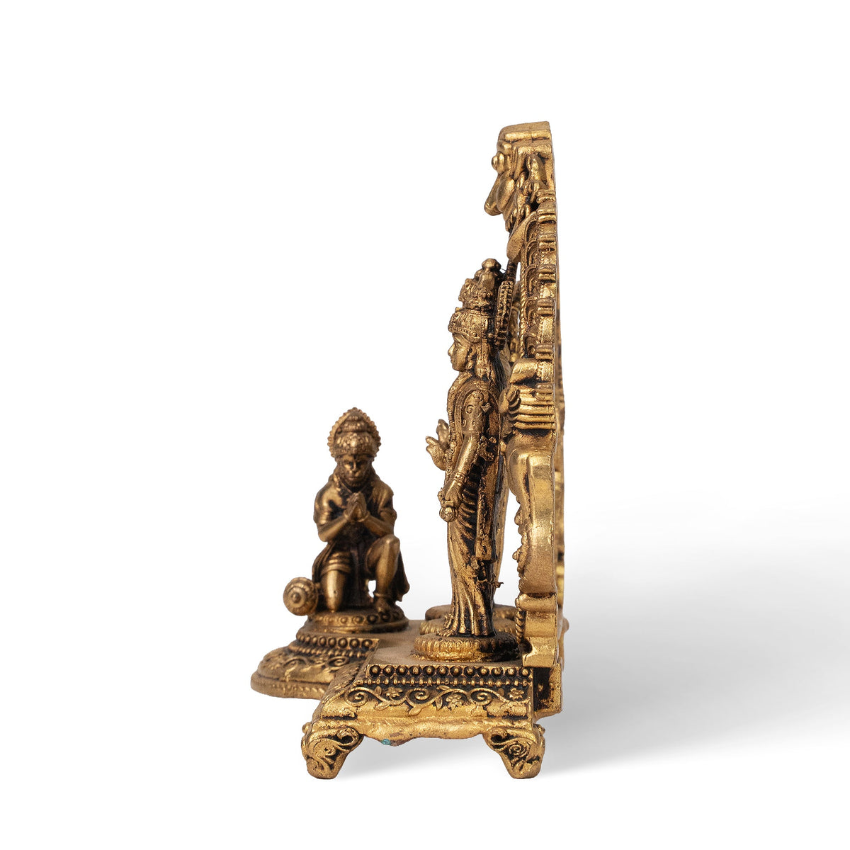 Handcrafted Brass Ram Darbar Statue – Rama Sita Lakshman Hanuman Indian Spiritual Decor