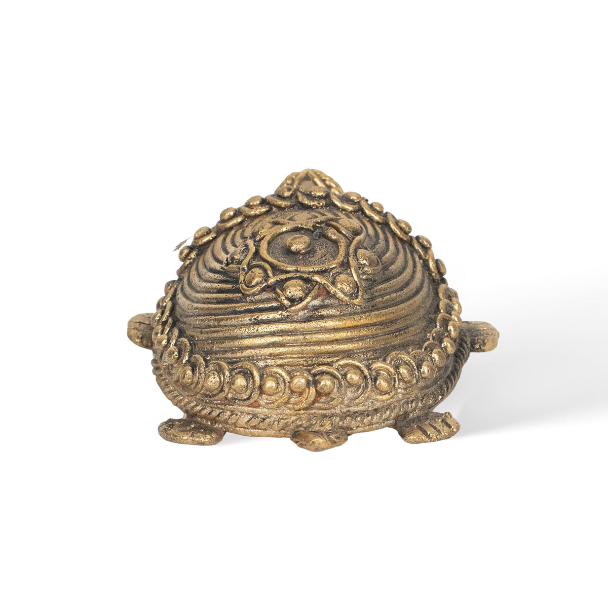 Brass Tortoise Sculpture, Handcrafted Dhokra Style Indian Tribal Art, Traditional Home Decor, Handmade Animal Figurine, 200g
