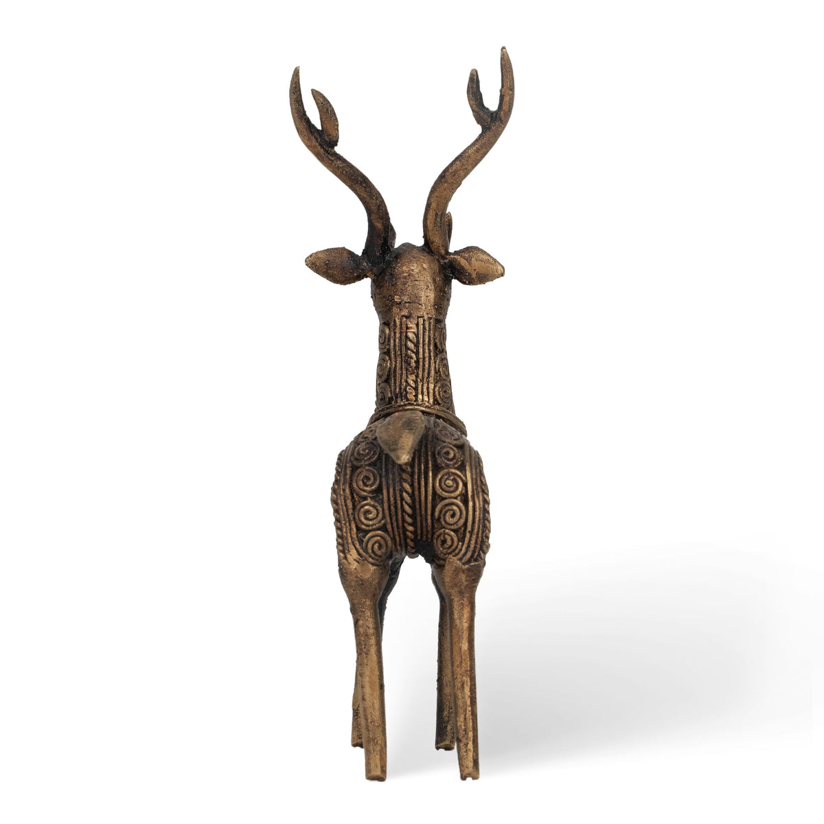 Handcrafted Dhokra Brass Deer Sculpture – Traditional Indian Tribal Art Animal Statue