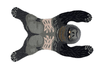 Hand Tufted Gorilla Shaped Wool Rug – Kids Room Animal Area Rug | 2×3 ft