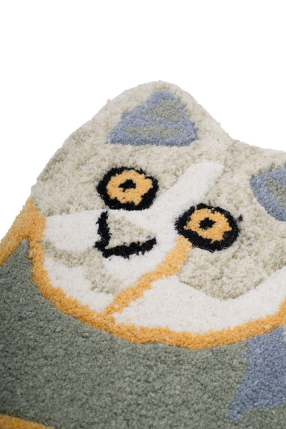 Hand Tufted Cat Shaped Wool Rug – Cute Animal Kids Room & Nursery Accent Rug | 2.3 × 1.4 Feet